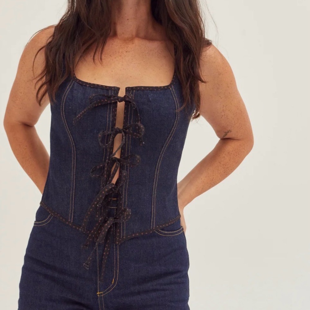 Tie Bustier - Dark Indigo